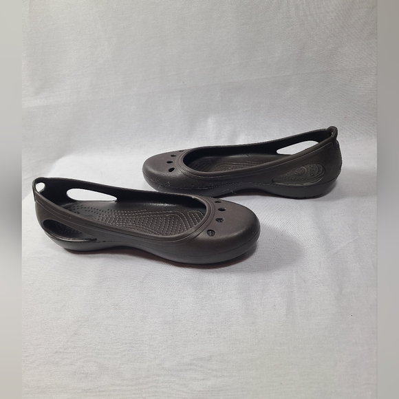 Crocs Women's Kadee Slingback Brown Flats Ballerina Slip on Shoes Sz 7 Womens - Picture 4 of 7
